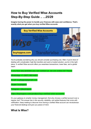 How to Buy Verified Wise Accounts Step-By-Step Guide .. ...25_29