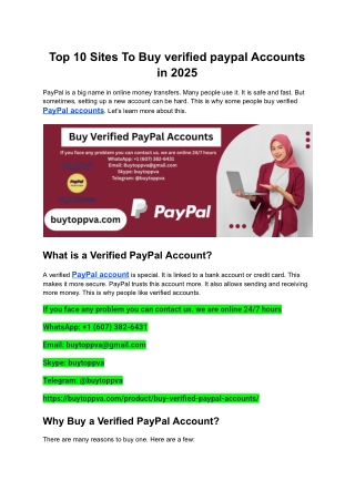 Top 10 Sites To Buy verified paypal Accounts in 2025