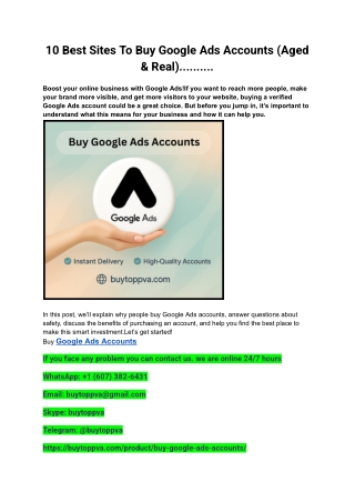 10 Best Sites To Buy Google Ads Accounts (Aged & Real)..........