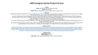 1800 Emergency Dentist Portland 24 Hour