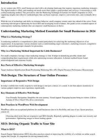Marketing Strategy Essentials for Small Businesses in 2024