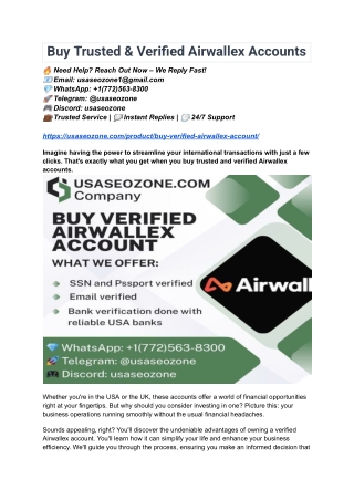 Buy Trusted & Verified Airwallex Accounts (Usa_Uk)