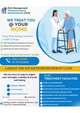 Home Physiotherapy Treatment in Delhi & Noida | Pain Management Physiotherapy
