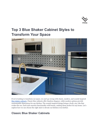 Top 3 Blue Shaker Cabinet Styles to Transform Your Space