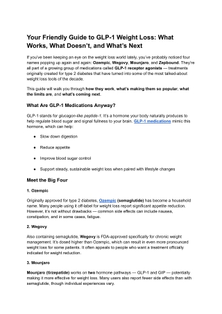 Your Friendly Guide to GLP-1 Weight Loss_ What Works, What Doesn’t, and What’s Next