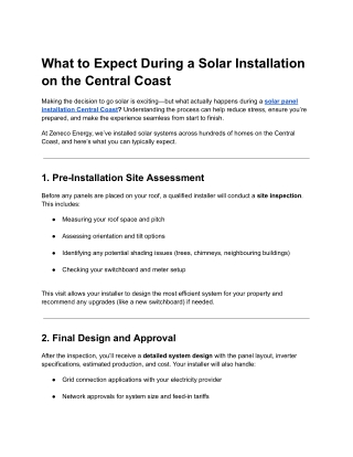 What to Expect During a Solar Installation on the Central Coast