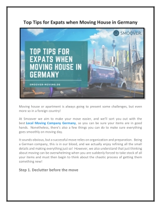 Top Tips for Expats when Moving House in Germany
