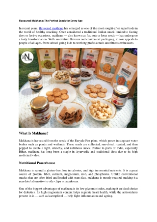 Flavoured Makhana: A Crunchy, Guilt-Free Snack for All Ages