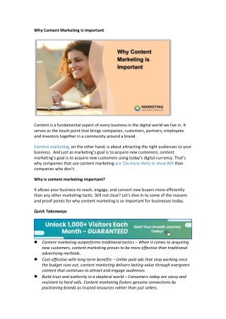 Why Content Marketing Is Important