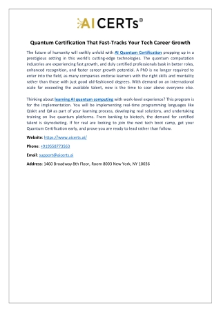 Quantum Certification That Fast-Tracks Your Tech Career Growth