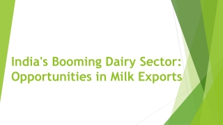 India's Booming Dairy Sector