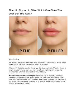 Lip Flip Vs Lip Filler