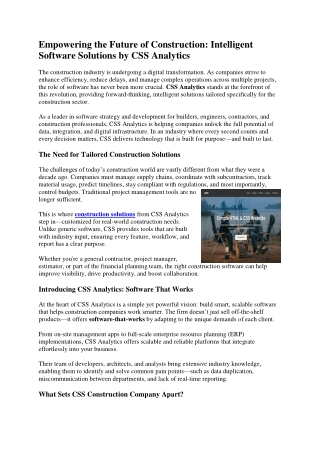 construction analytics tool