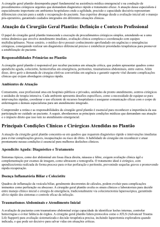 Cirurgião geral plantão: atendimento rápido para sua emergência médica