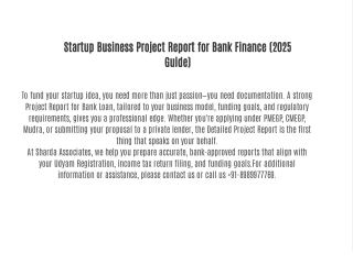 Startup Business Project Report for Bank Finance (2025 Guide)
