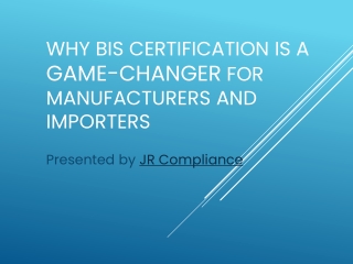 BIS Certification JRCompliance