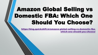 Amazon Global Selling vs Domestic FBA: Which One Should You Choose?