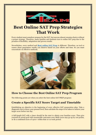 Best Online SAT Prep Strategies That Work