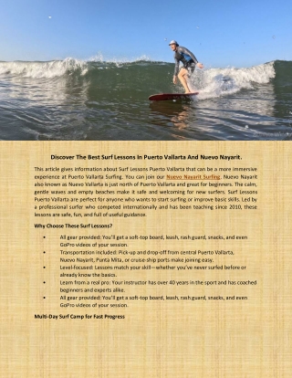 The Best Surf Lessons In Puerto Vallarta And Nuevo Nayarit.