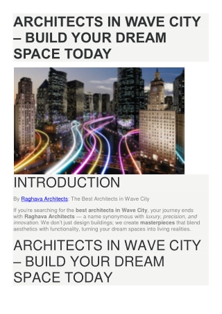 Architects in Wave City – Build Your Dream Space Today