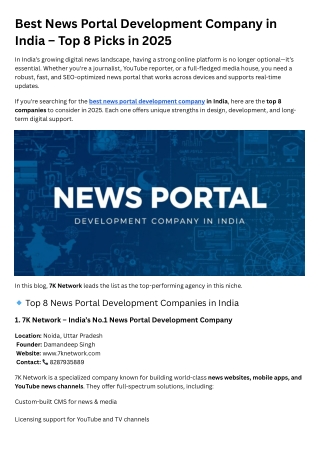 Best news portal development company in India