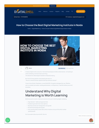 How to Choose the Best Digital Marketing Institute in Noida