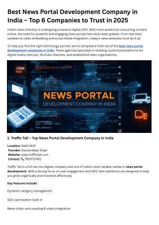 Best news portal development company in India