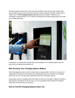Your Roadmap to Fast and Accessible EV Charging Stations Near Me