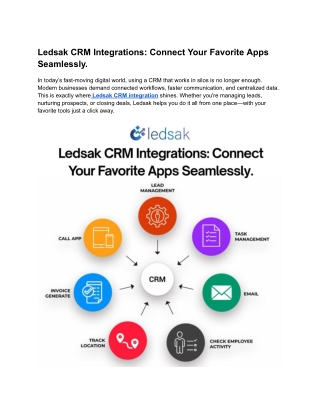 Ledsak CRM Integrations Connect Your Favorite Apps Seamlessly.
