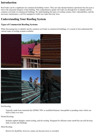 How to Identify and Fix Common Roof Leaks in Commercial Buildings