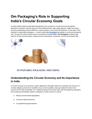 Biodegradable Packaging