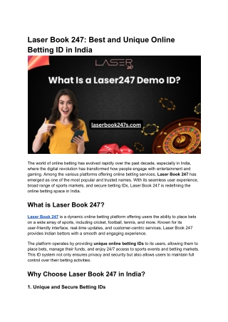 Laser Book 247_ Best and Unique Online Betting ID in India