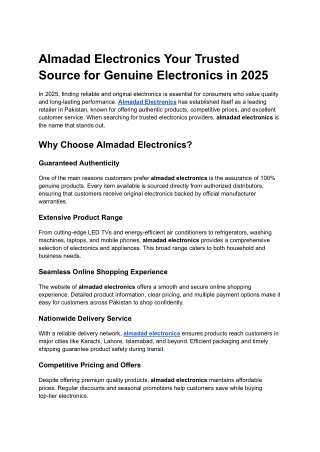 Almadad Electronics Your Trusted Source for Genuine Electronics in 2025