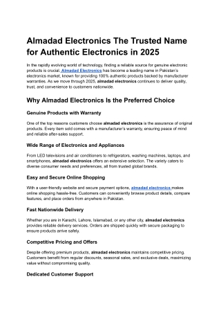 Almadad Electronics The Trusted Name for Authentic Electronics in 2025