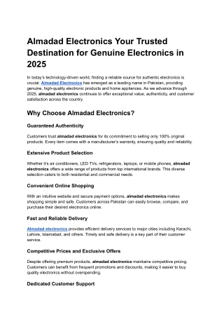 Almadad Electronics Your Trusted Destination for Genuine Electronics in 2025