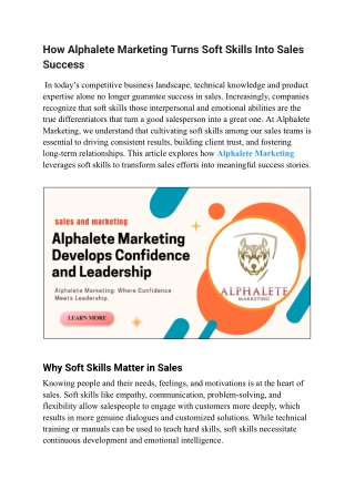 Alphalete Marketing | Leadership Training & Business Development