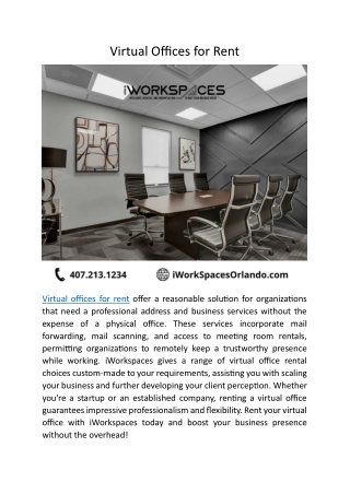 Virtual Offices for Rent