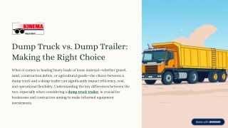 Dump Truck vs. Dump Trailer Making the Right Choice