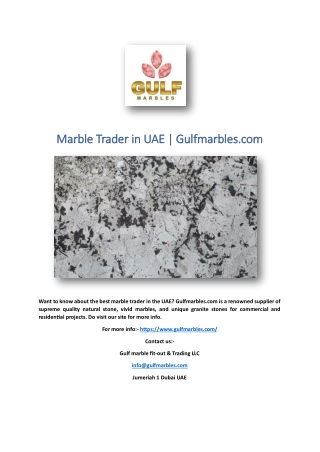 Marble Trader in UAE | Gulfmarbles.com