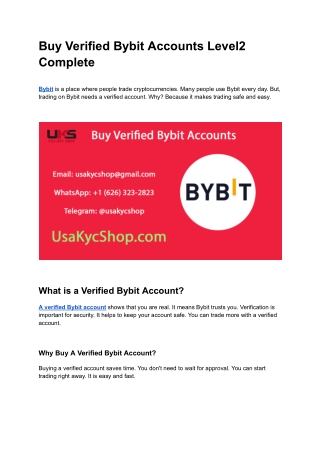 Buy Verified Bybit Accounts Level2 Complete