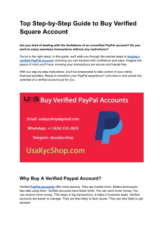 Top Step-by-Step Guide to Buy Verified PayPal Account