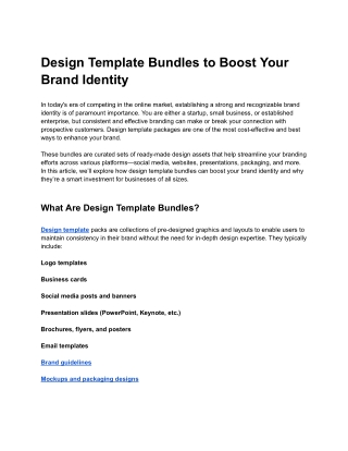 Elevate Your Brand with Design Template Bundles