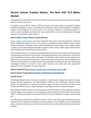 Electric Vehicle Traction Motors Market Report: 2036 Trends