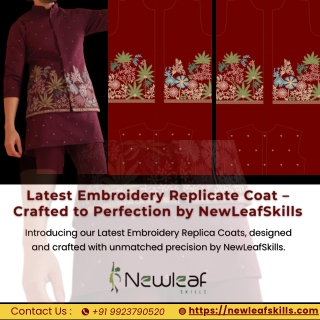 Latest Embroidery Replicate Coat – Crafted to Perfection by NewLeafSkills