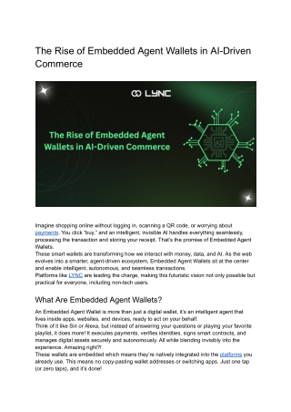 How Embedded Agent Wallets Are Powering AI-Driven Commerce