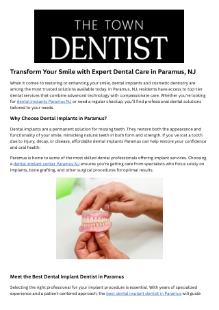 Best Dental Implant Dentist in Paramus