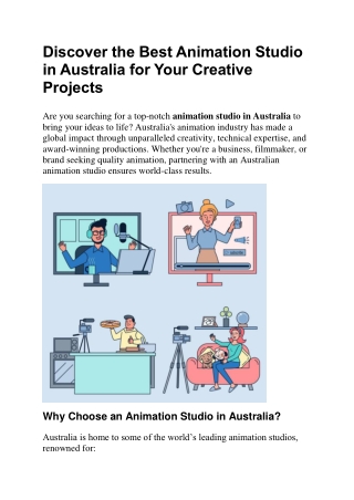 Discover the Best Animation Studio in Australia for Your Creative Projects