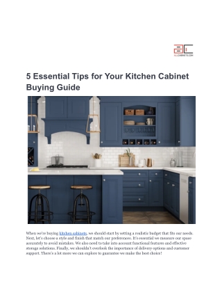 5 Essential Tips for Your Kitchen Cabinet Buying Guide