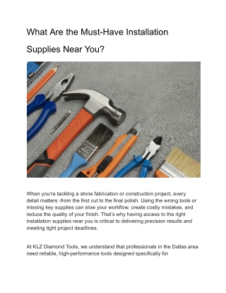 what-are-the-must-have-installation-supplies-near-you