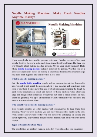 noodle making machine